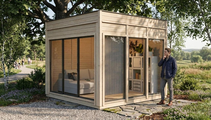 Campinghaus Garten Haus Holzhaus Ferienhaus Gartenhaus Häuschen 354x354x318