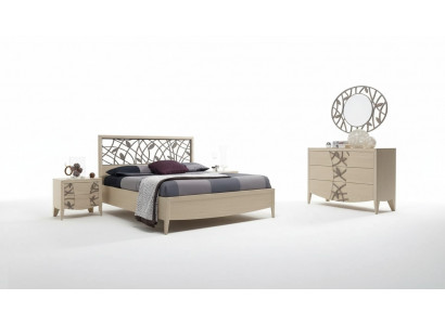 Schlafzimmer Set Komplett Bett 2x Nachttisch Kommode 5tlg neu beige
