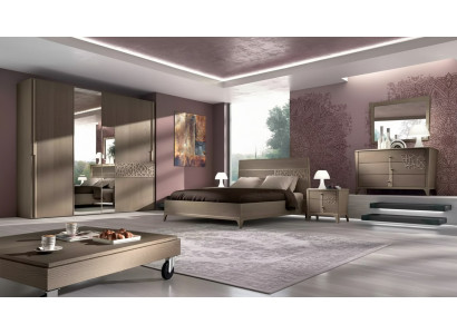 Schlafzimmer Bett 2x Nachttisch Design 6tlg. Komplett Set braun 6tlg