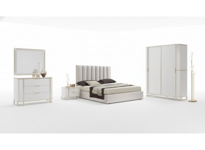Bett 2x Nachttische Kommode 6tlg.Schlafzimmer Set Design Luxus neu