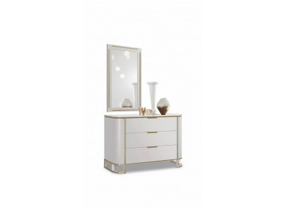 Schlafzimmer Set Kommode Spiegel Neu Luxus Komplettes neu Weiß 2tlg