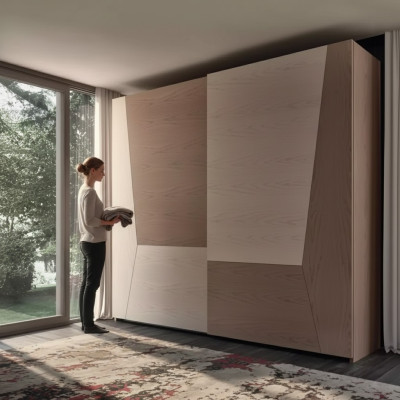 Kleiderschrank braun Schlafzimmer Material Holz Schrank Luxus Modern