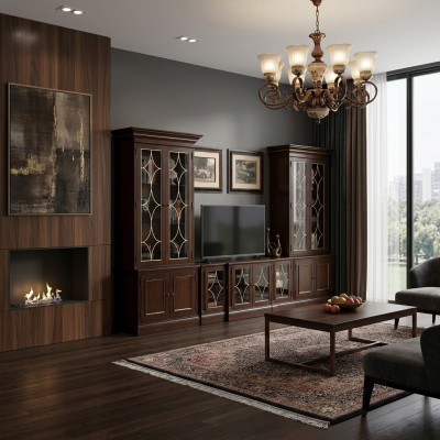 Wohnzimmer Set 2x Vitrine TV Ständer CouchtischSet Wohnmöbel Modern