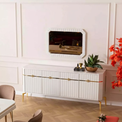 Sideboard Spiegel Design Möbel Konsole Holz Wohnzimmer Designer