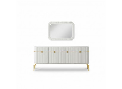 Sideboard Spiegel Design Möbel Konsole Holz Wohnzimmer Designer