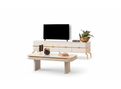Couchtisch Sideboard 2tlg Wohnzimmer Möbel Tisch Lowboard neu weiß
