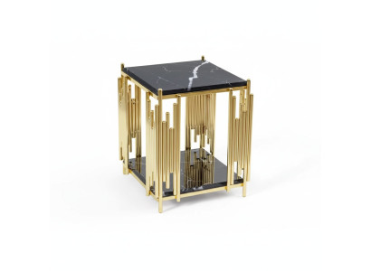 Beistelltisch Wohnzimmer Möbel Material schwarz Edelstahl Design