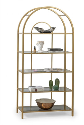 Wohnzimmer Regal Raumteiler Standregal Bücherschrank Aufbewahrung Gold