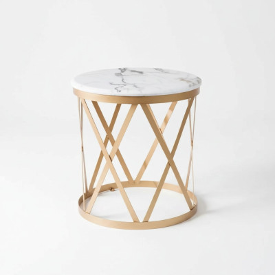 Wohnzimmer Beistelltisch gold Modern Möbel Material Edelstahl Design neu