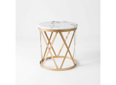Wohnzimmer Beistelltisch gold Modern Möbel Material Edelstahl Design neu