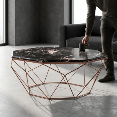 Moderner Wohnzimmertisch Couchtisch aus Holz Sofatisch schwarz
