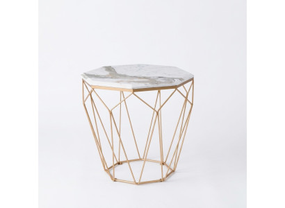 Beistelltisch Wohnzimmer Möbel Material Metall weiß Design Modern