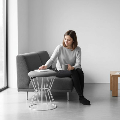 Hocker Fußhocker Würfel Luxus Möbel Design Stil Lounge Club Stoff