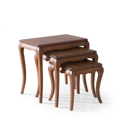 Beistelltisch 3x braun Wohnzimmer Möbel Material Edelstahl Design neu