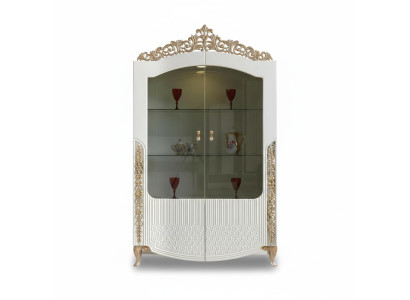 Vitrine standregal neu Wohnzimmer Design Möbel modern Holz/Glas Weiß
