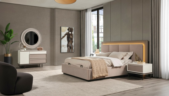 Schlafzimmer Set Bett 2xNachttische Schminktisch Luxus neu 5tlgDesign