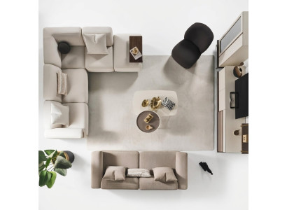 Beiges Ecksofa Luxus L-Form Couch Designer Sessel Luxuriöse Polstermöbel
