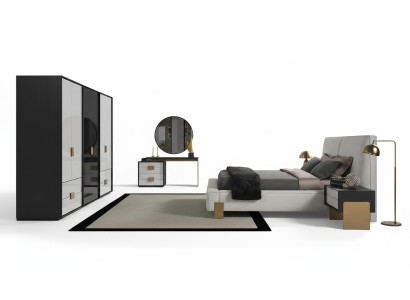 Modernes Schlafzimmer Set Doppelbett 2x Nachttische Schminktisch 6tlg