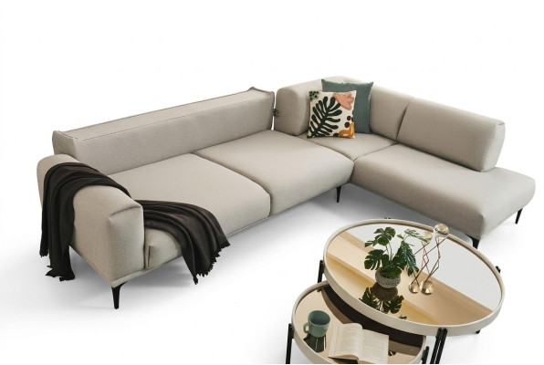 Weißes Ecksofa L-Form Designer Couch Polstersofas Wohnzimmer Möbel Neu