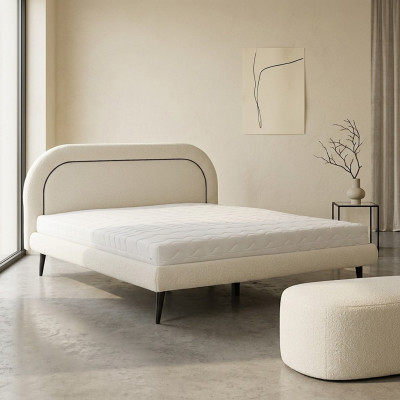 Schlafzimmer Möbel Weißes Bett Modernes Textilbett Polster Doppelbett