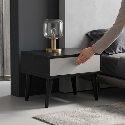 Schwarzer Nachttisch Mit Schublade Schlafzimmer Möbel Hochwertige Möbel