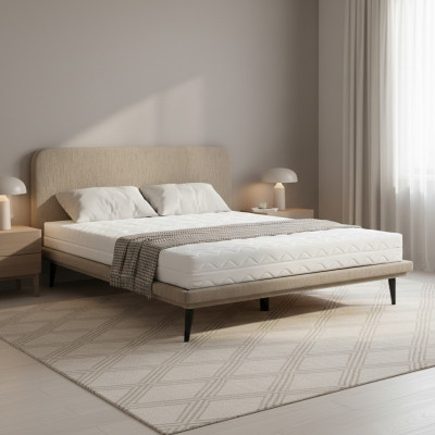 Braunes Polsterbett Schlafzimmer Betten Designer Luxuriöse Textilbetten