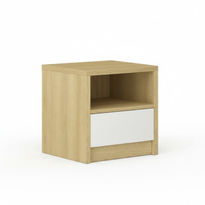 Hellbrauner Nachttisch 1x Schublade Designer Schlafzimmer Holzkonsole