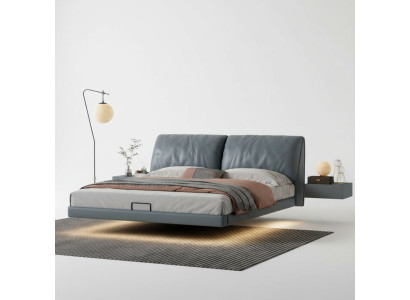 Graues Schlafzimmer Designer Betten Holzgestell Moderne Luxus Möbel