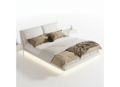Weißes Schlafzimmer Bett Designer Textilbetten Luxus Holz Doppelbetten