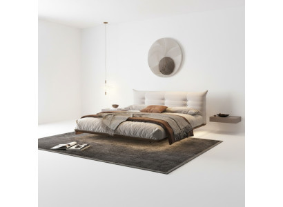 Weißes Schlafzimmer Bett Designer Wandbett LED-Betten Holzgestell Möbel