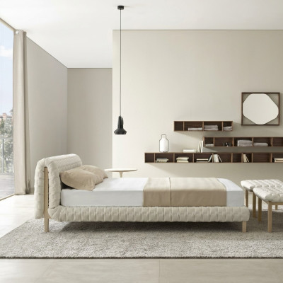 Modernes Weißes Bett Schlafzimmer Designer Doppelbetten Holzgestell