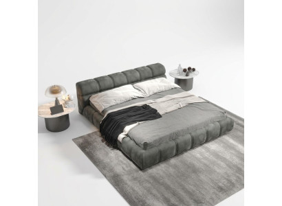 Niedriges Graues Schlafzimmer Bett Designer Doppelbett Moderner Stil