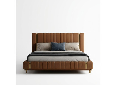Braunes Doppelbett Luxus Schlafzimmer Bett Moderne Betten Holzgestell