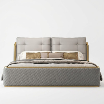 Designer Weißes Schlafzimmer Bett Luxus Doppelbetten Holzgestell Modern