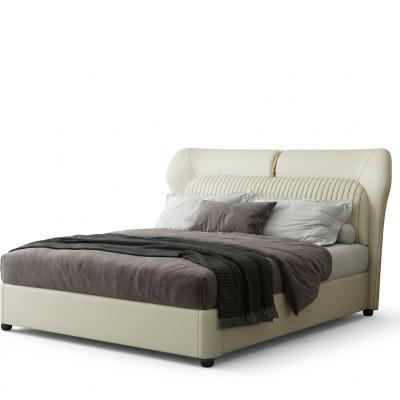 Weißes Edelstahlbett Moderne Schlafzimmer Betten Luxus Holzgestell Neu