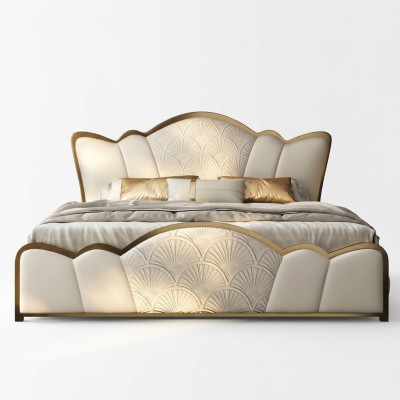 Schlafzimmer Möbell Stilvolles Weißes Doppelbett Moderne Lederbetten