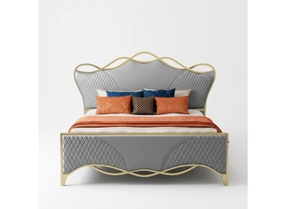 Stilvolles Schlafzimmer Bett Designer Kunstleder Doppelbett Holzgestell