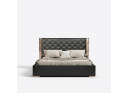 Schlafzimmer Betten Graues Lederbett Moderne Möbel Holzgestell Betten