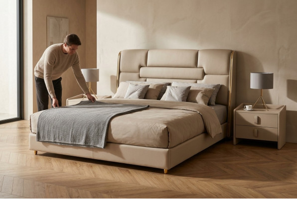 Schlafzimmer Möbel Designer Bett Holzgestell Doppelbett Moderne Betten