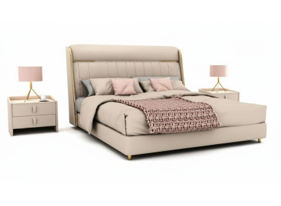 Luxuriöses Beiges Schlafzimmer Bett Stilvolle Schlafzimmer Holz Möbel