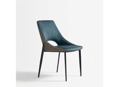 Blauer Kunstlederstuhl Textil Esszimmer Sitzmöbel Polsterstühle 1-Sitzer