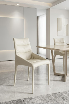 Esszimmer Weißer Einsitzer Designer Stuhl Holzgestell Armlehnenstühle
