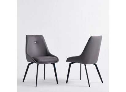 Moderner Grauer Stuhl Esszimmer Holz Metallstühle Designer Lehnstühle