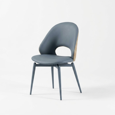 Grauer Einsitzer Designer Esszimmer Polsterstühle Luxus Holz Möbel Neu