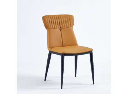 Braune Esszimmerstühle Designer Kunstleder EInsitzer Edle Holzstühle