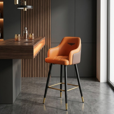 Designer Oranger Barstuhl Loungesitzer 1-Sitzer Moderner Einsitzer Neu