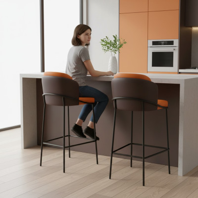Zweifarbiger Barstuhl Designer 1-Sitzer Moderne Lehnstühle Lounge Möbel