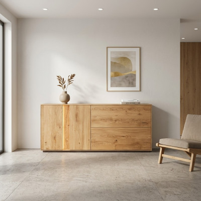 Braune Holz Kommode Wohnzimmer Kommoden Luxus Schubladen Sideboard Neu