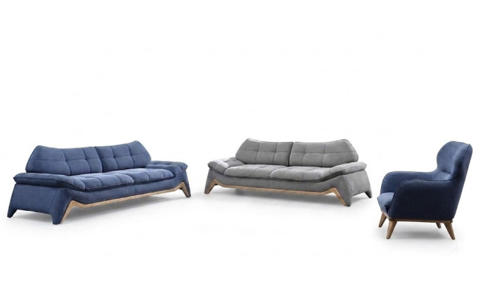 Moderne Wohnzimmer Couchgarnitur 3+3 Sitzer Polster Sessel Sofagarnitur