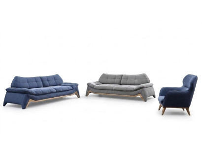 Moderne Wohnzimmer Couchgarnitur 3+3 Sitzer Polster Sessel Sofagarnitur